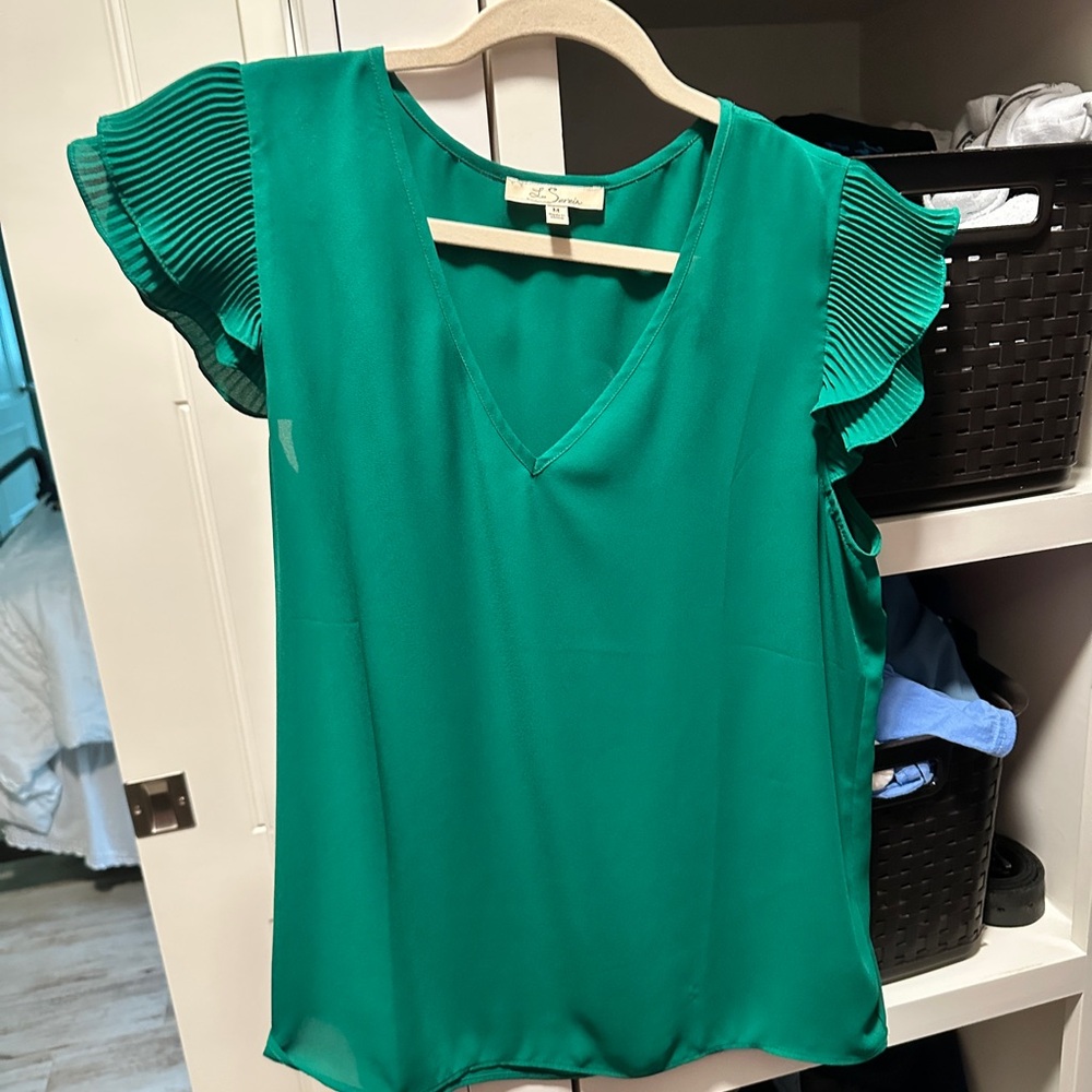 Elegant Green V-Neck Blouse from Stitch Fix